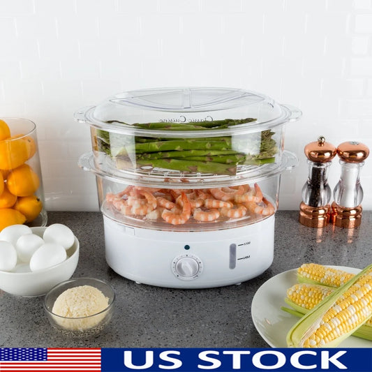 XMSJ 2 Tier Electric Steamer Rice Cooker With Timer