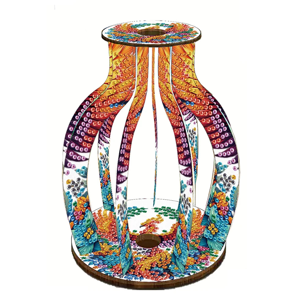 ALLOYSEED 5D Diamond Art Vase DIY Acrylic Wood Desk Decor