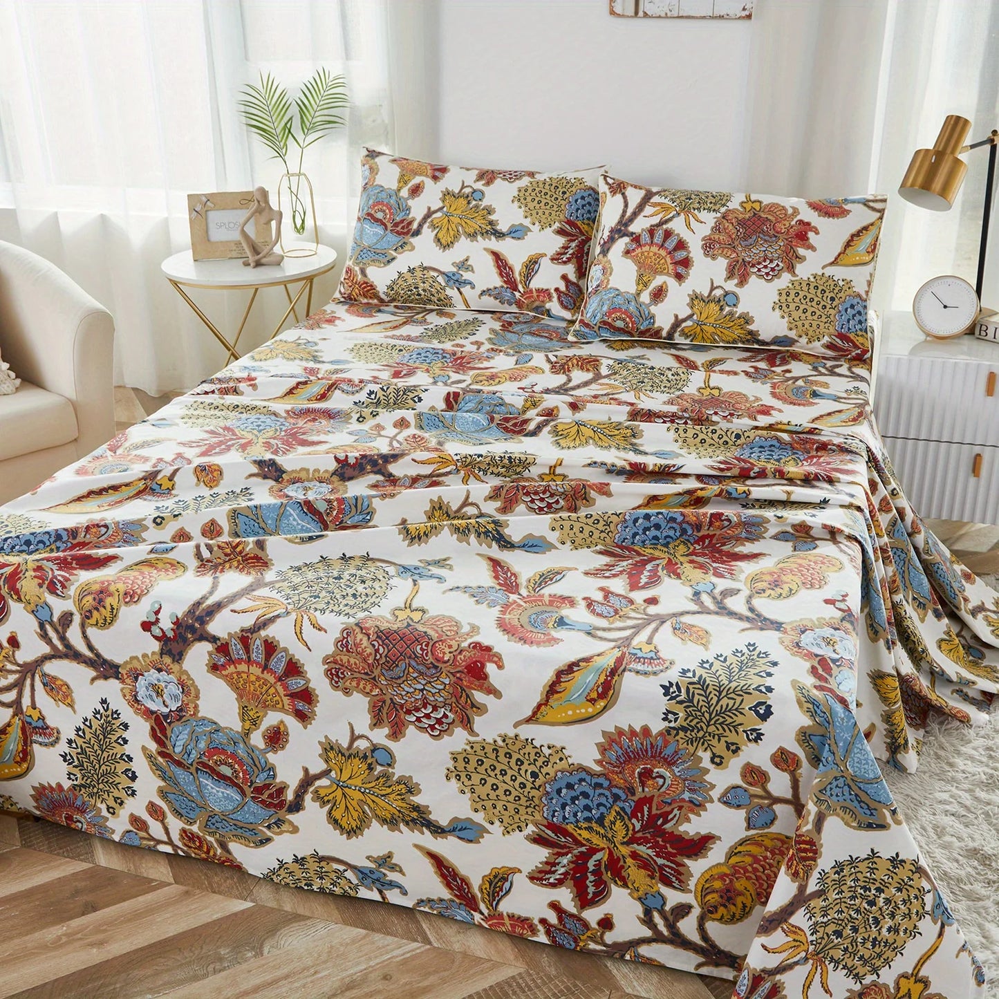 LISSTHERCN Egyptian Cotton Fitted Sheet Set Boho Bedding