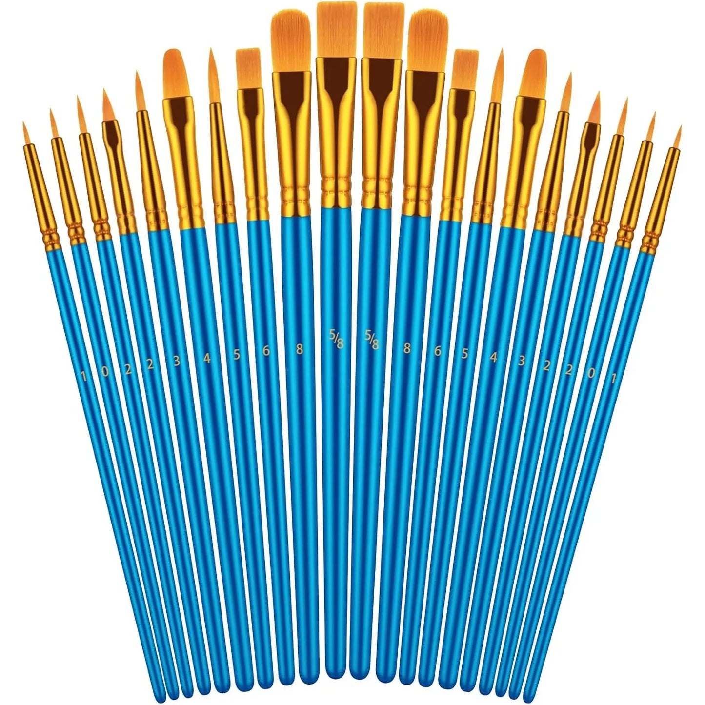 Handle Two Pack Paint Brushes for Oil Watercolor and Acrylic