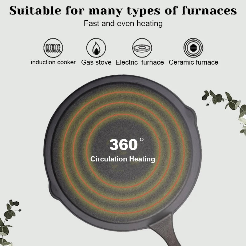 Feature Eco Friendly 3 Piece Cast Iron Cookware Set Skillets