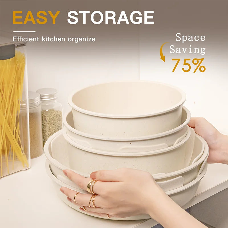 Astercook Ceramic Cookware Set 21 Piece Nonstick Handles