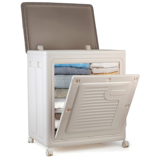 Feather Foldable Storage Box With Wheels Organizer Plus