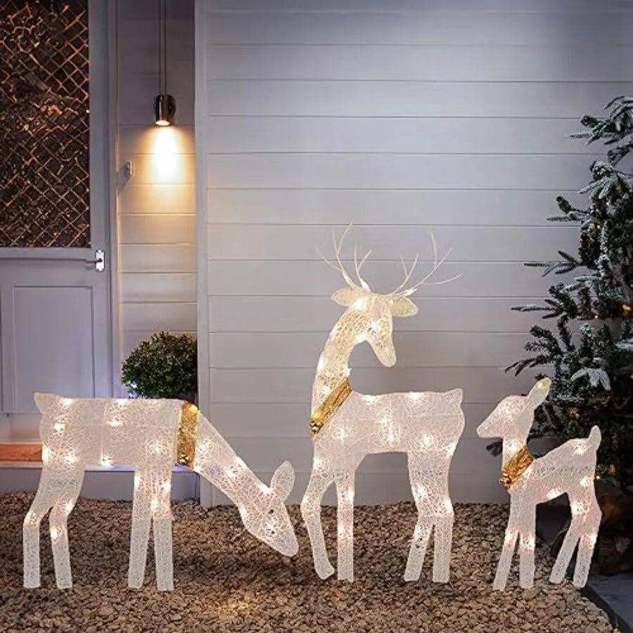 Hign Concerned Reindeer Family Christmas Outdoor Decoration Set