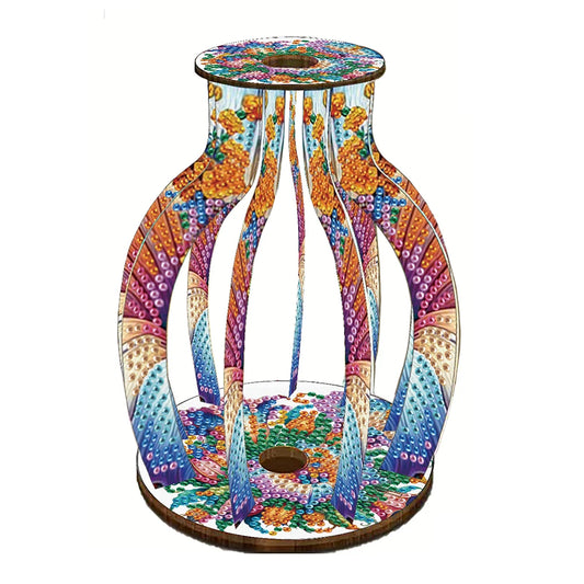 ALLOYSEED 5D Diamond Art Vase DIY Acrylic Wood Desk Decor