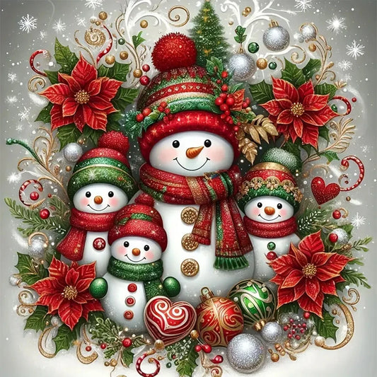 Hignconcerned Snowman Cross Stitch Kit 14CT Embroidery Set