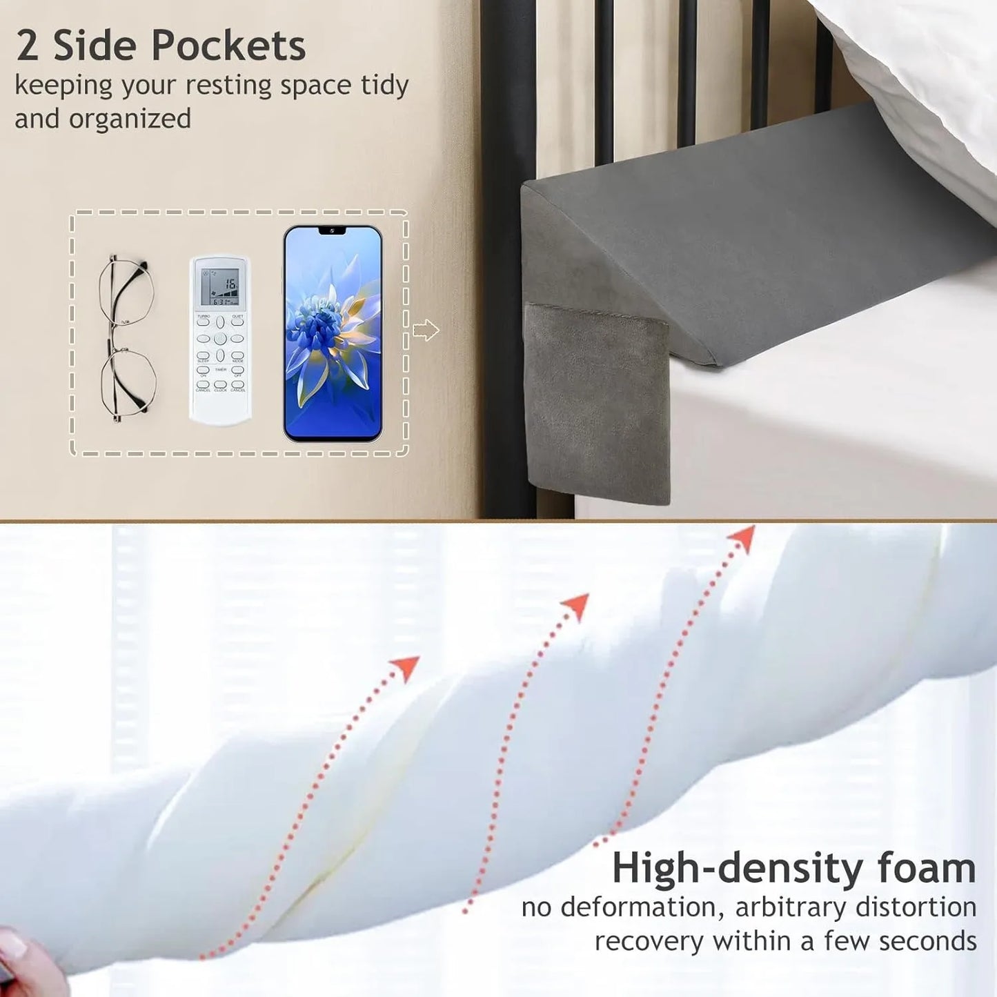 Breez Retail Therapy Wedge Pillow For Headboard Gap Filler