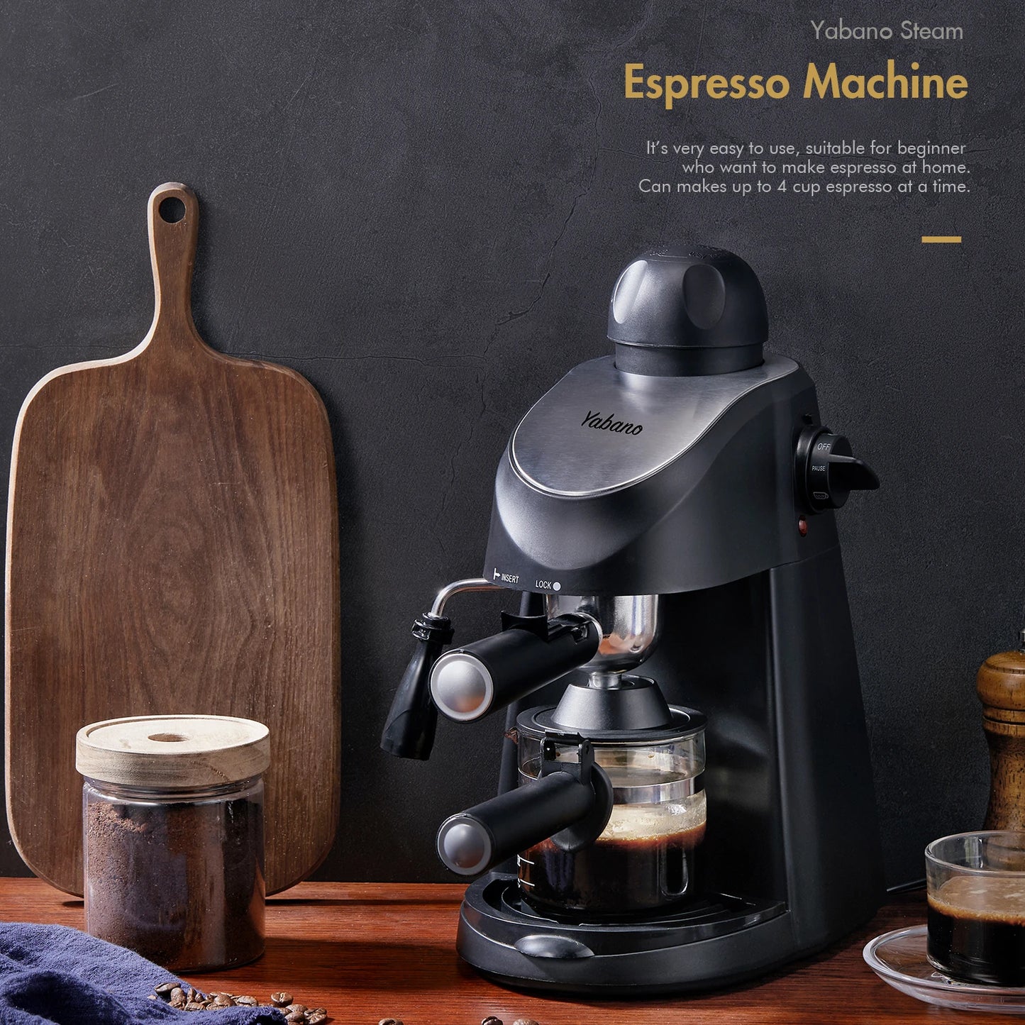 Yabano Espresso Machine 3.5 Bar Milk Frother Cappuccino
