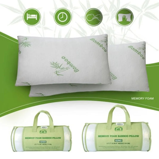 Breez Bamboo Memory Foam Pillow 2 Pack Hypoallergenic