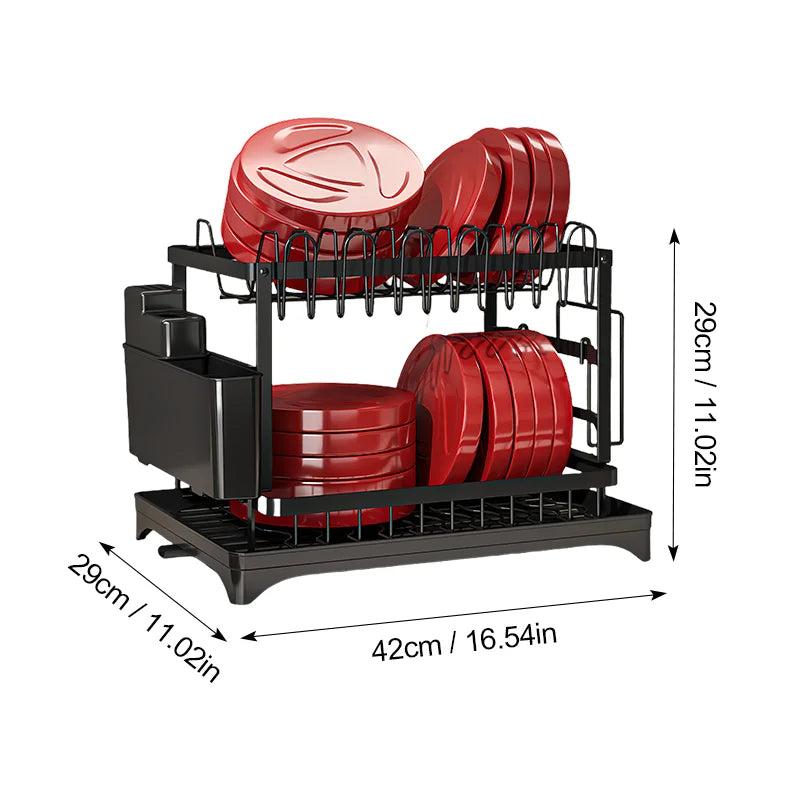 Hign-concerned Double-Layer Bowl And Dish Storage Racks