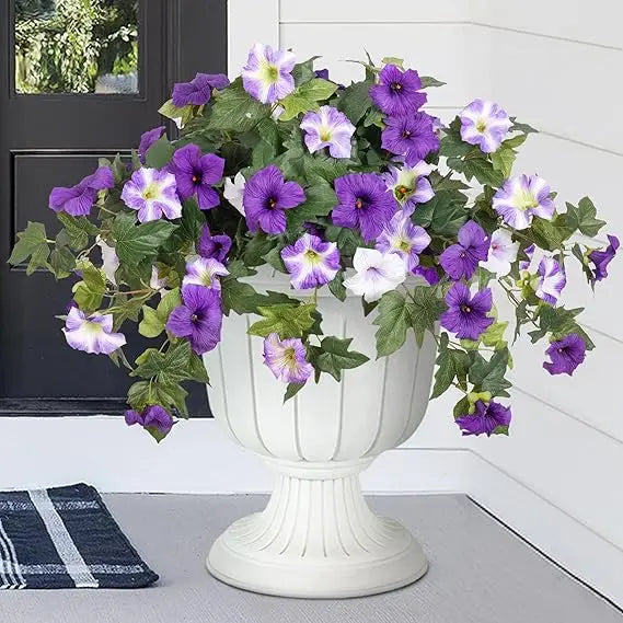 Petunia Silk Flowers Outdoor Decor UV Resistant 2 Pack