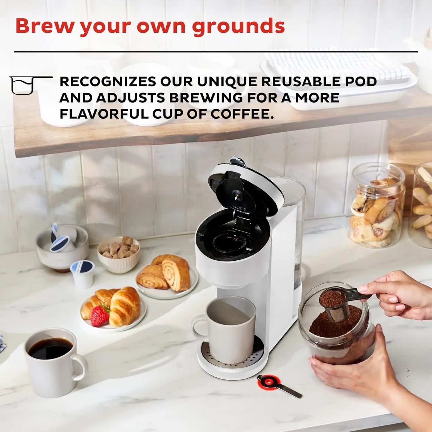 Iosn K Cup Pod Compatible Single Serve Coffee Maker Bold