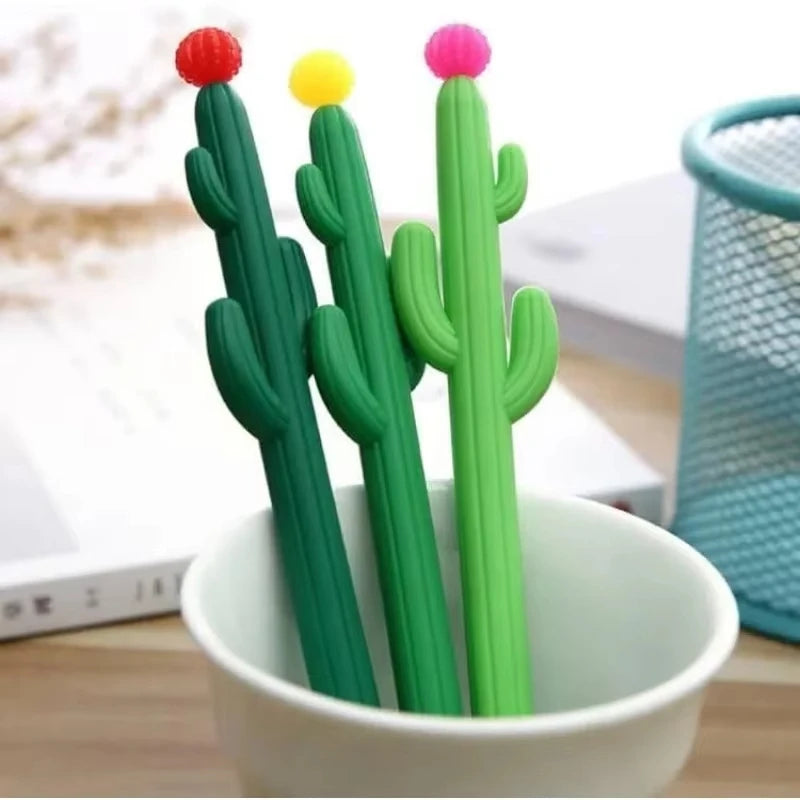 Erasable Or Not Cactus Gel Pen Set 24 Pcs Classroom