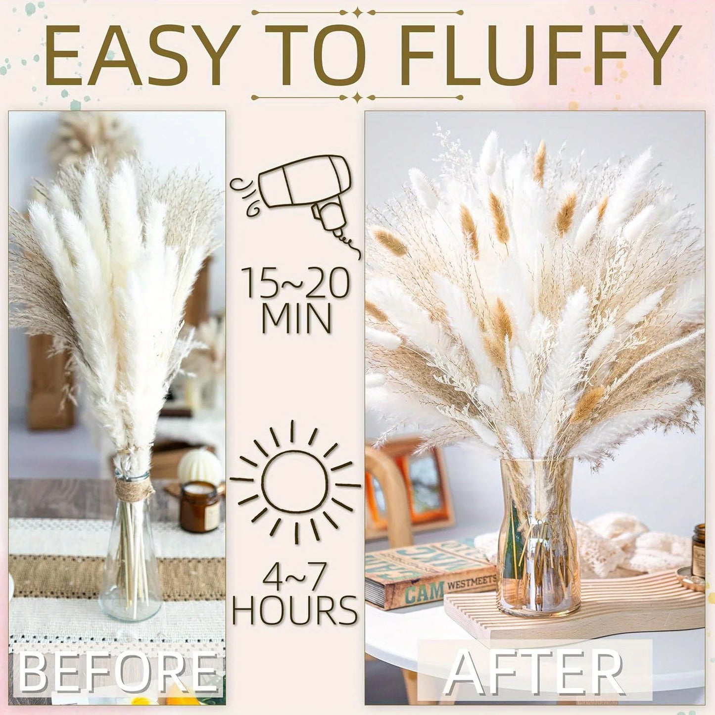 CN Zhejiang Pampas Grass Bouquet Natural Dried For Home Decor
