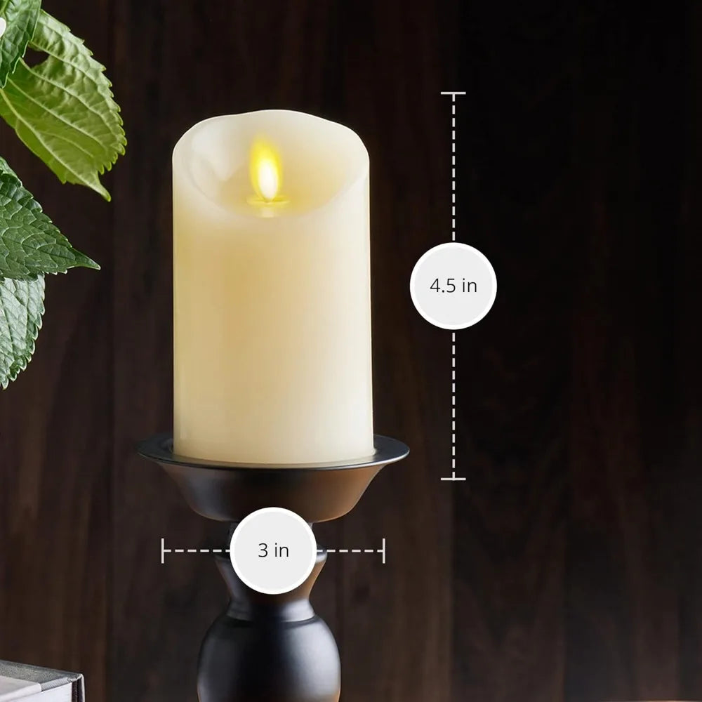 Flameless LED Battery Operated Flickering Pillar Candles Pack