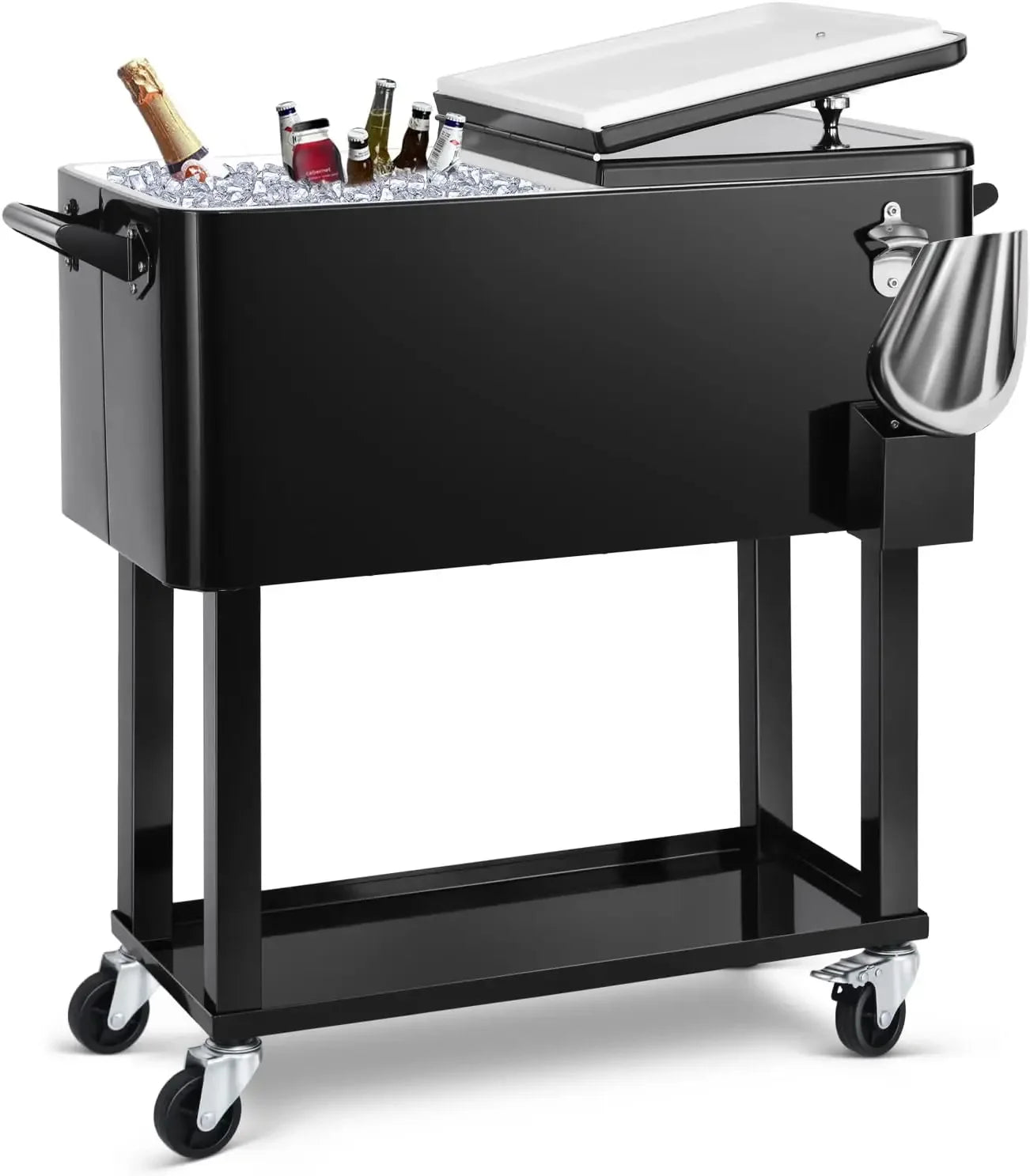 ANGDUO Rolling Ice Chest Cooler Cart For Patio Parties