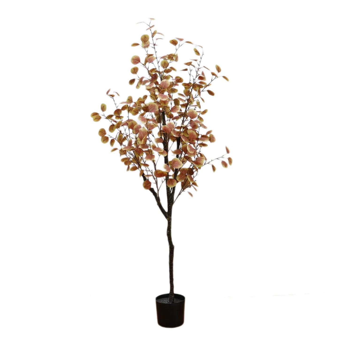 StudysetCN Artificial Fall Eucalyptus Tree In Pot Realistic Indoor Decor