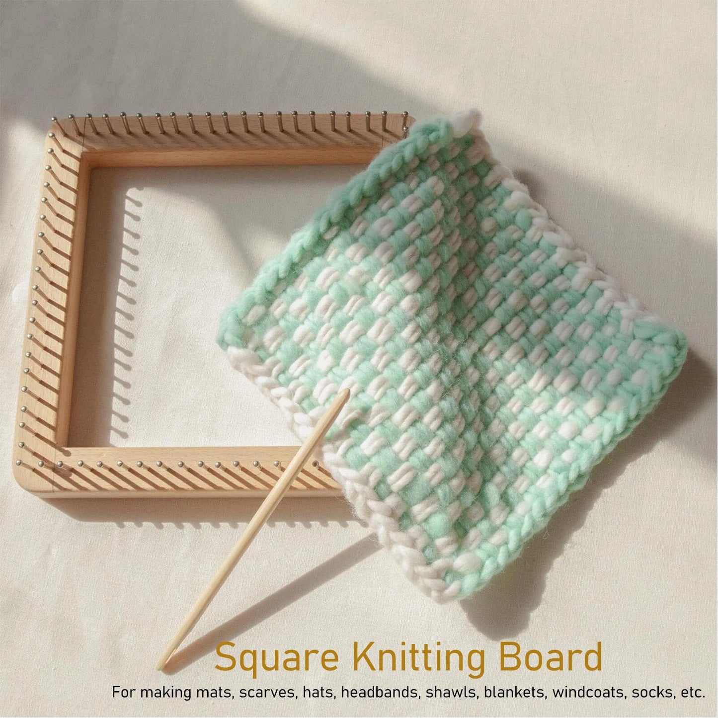 Hign-concerned Mini Square Knitting Board With Hooks