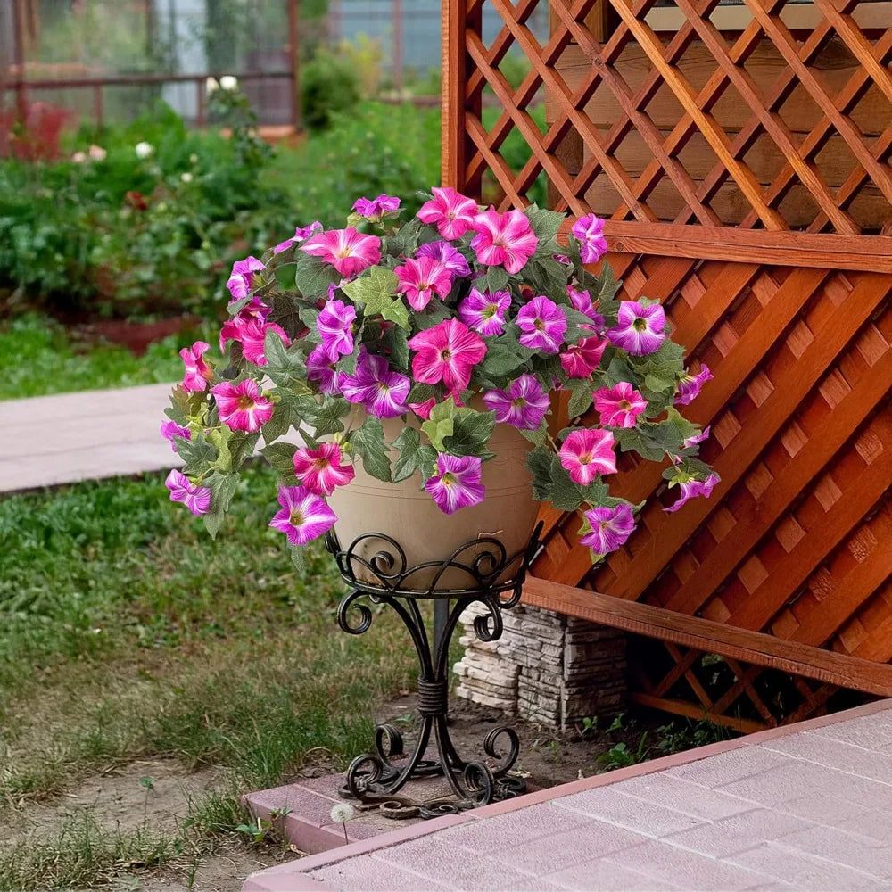 Petunia Silk Flowers Outdoor Decor UV Resistant 2 Pack