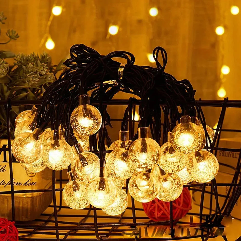 WELPUR Solar Bubble Ball String Lights Outdoor 8 Modes