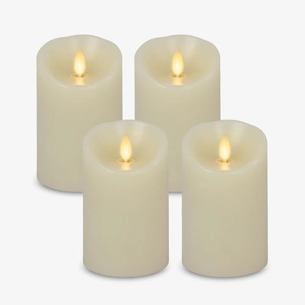 Flameless LED Battery Operated Flickering Pillar Candles Pack