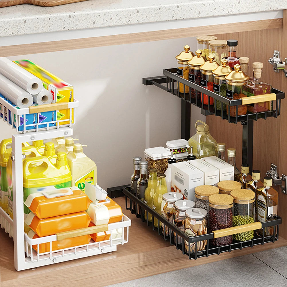 HiMISSH 2 Tier Pull Out Cabinet Organizer Under Sink