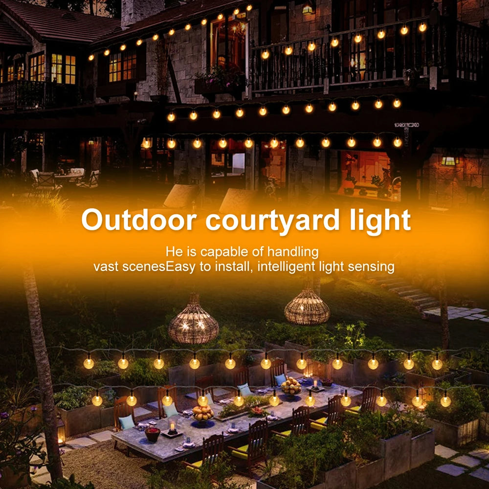 WELPUR Solar Bubble Ball String Lights Outdoor 8 Modes