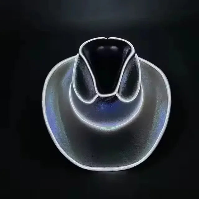 LED Light Up Cowboy Hat for Party Pearlescent Western