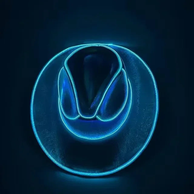 LED Light Up Cowboy Hat for Party Pearlescent Western