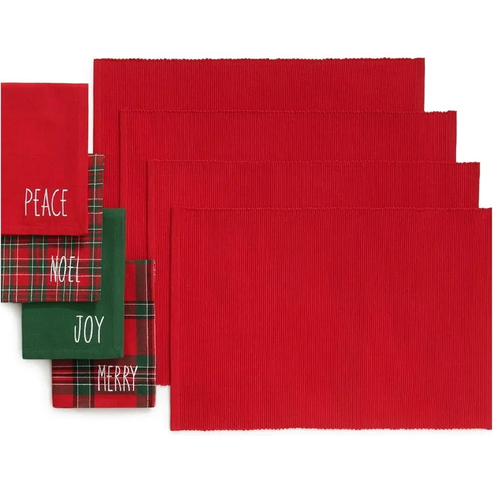Breez Retail Therapy Christmas Placemats Napkin Set Cotton