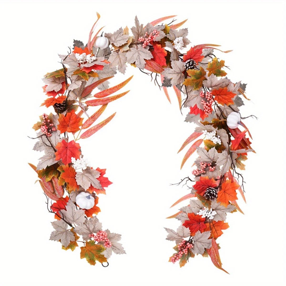 CN Zhejiang Fall Maple Leaves Pumpkin Garland for Thanksgiving
