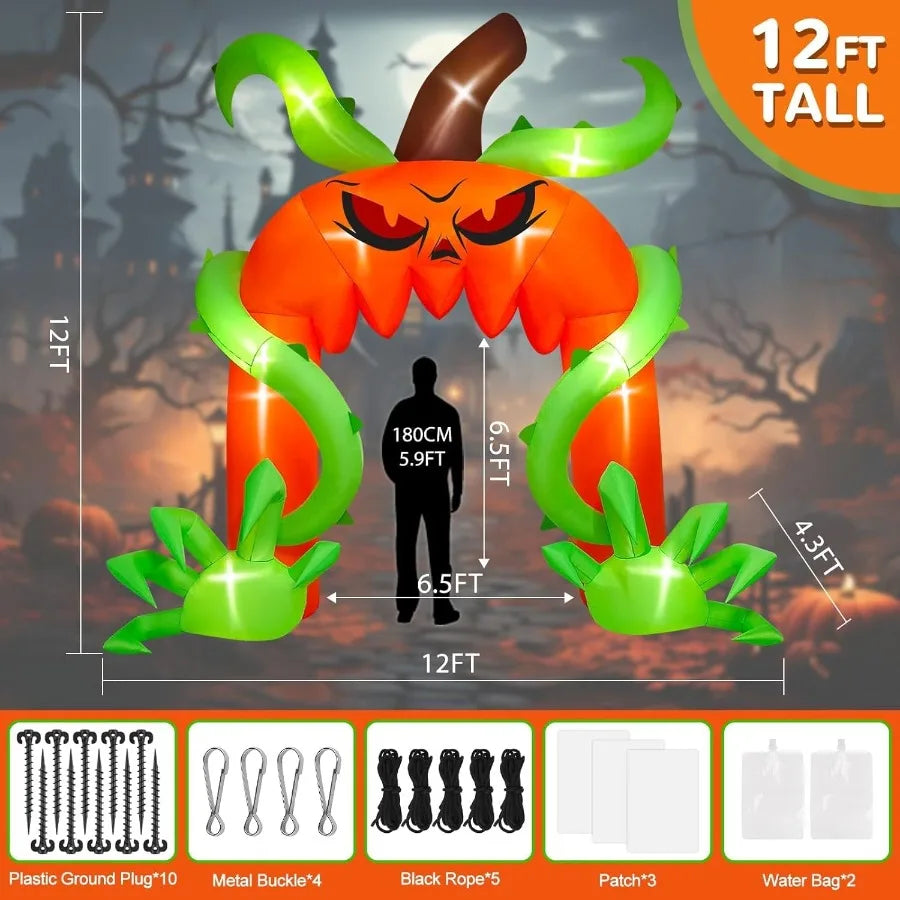 Hign-concerned Giant Pumpkin Halloween Arch Inflatable