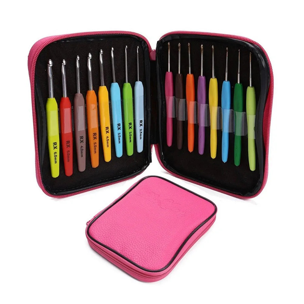 VKTECH Stitching Crochet Set Aluminium Plastic Storage Bag