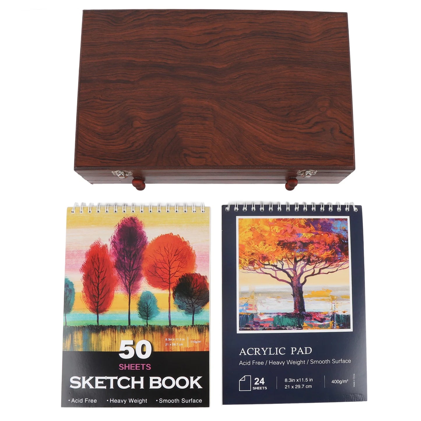 YOUTHINK 142Pcs Wooden Art Set With Pencils Pastels Crayons