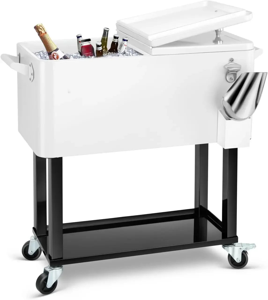 ANGDUO Rolling Ice Chest Cooler Cart For Patio Parties