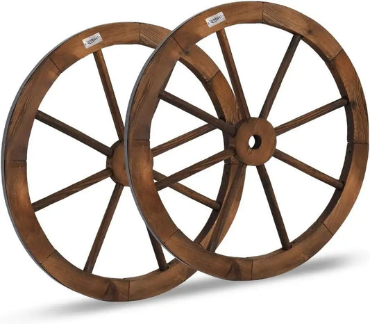 Hign-concerned Decorative Wooden Wheel Wall Hanging Wagon