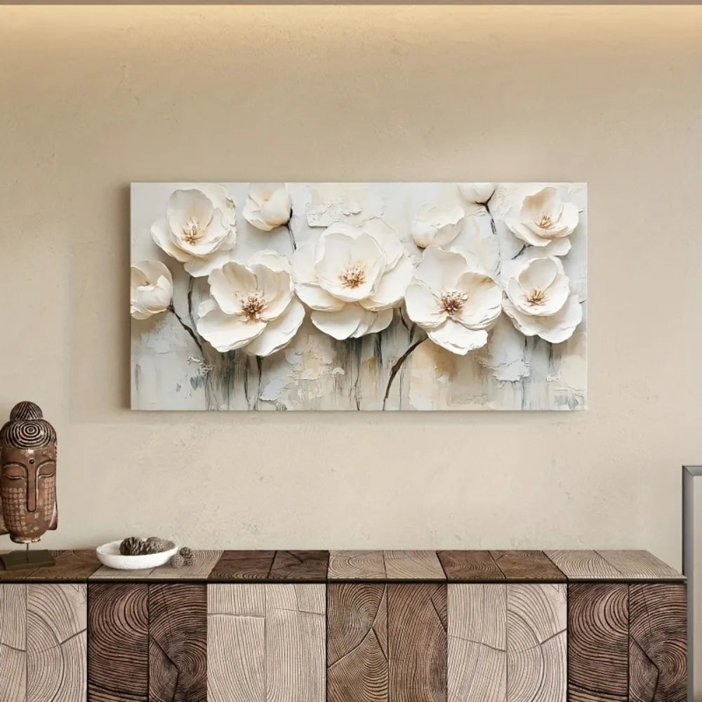 Hign-concerned Elegant Floral Canvas Prints Pine Wood Frame