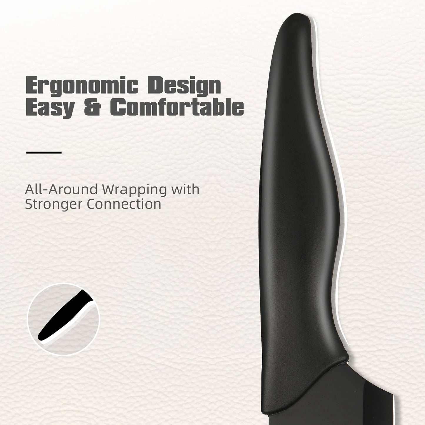 Katisun Carbon Steel Knife Block Set With Sharpener