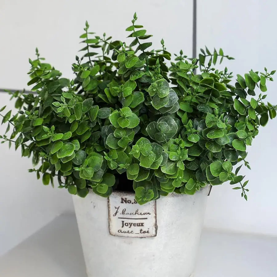 XMSJ Artificial Fall Leaves Boxwood 8-Piece Outdoor Garden Decor