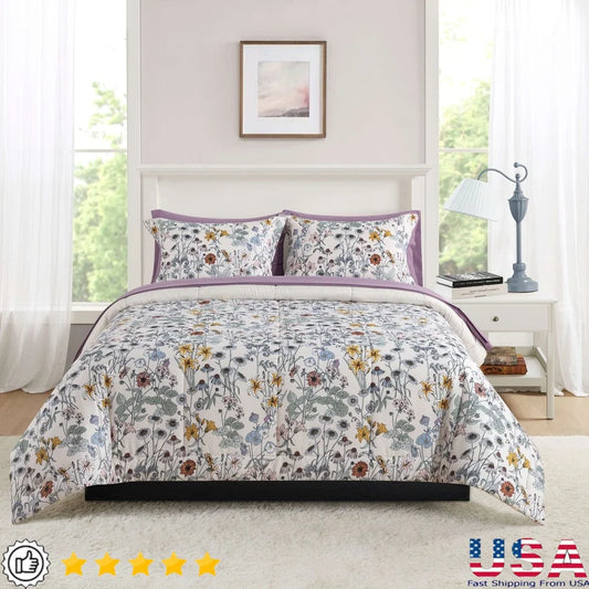 Breez Retail Therapy Floral Reversible Comforter Set Sheets