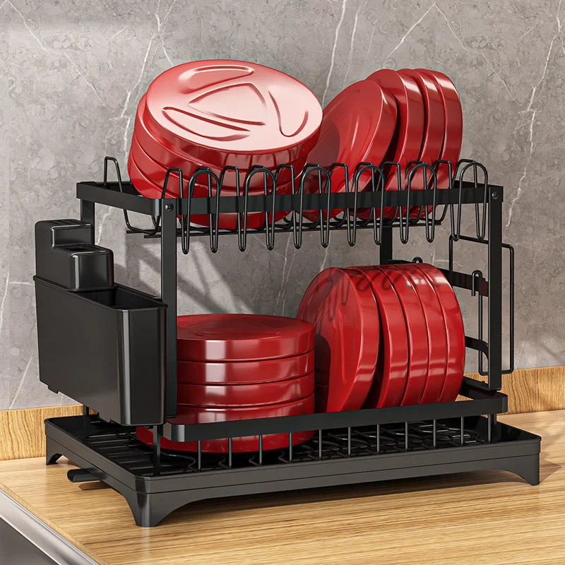 Hign-concerned Double-Layer Bowl And Dish Storage Racks