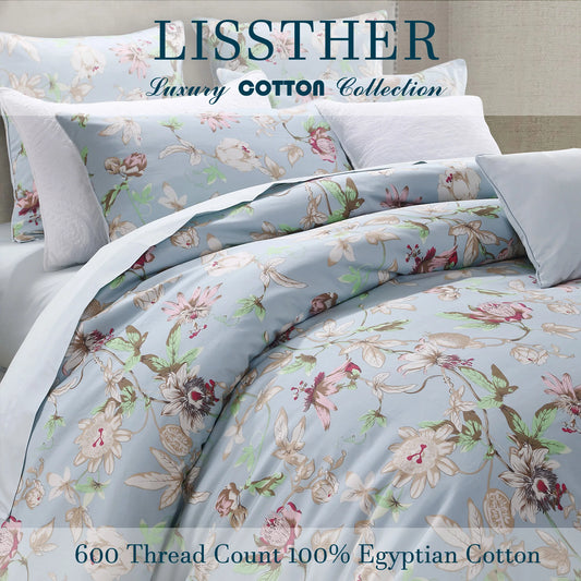 Lissthercn 3 Piece Duvet Cover Set Egyptian Cotton Vintage