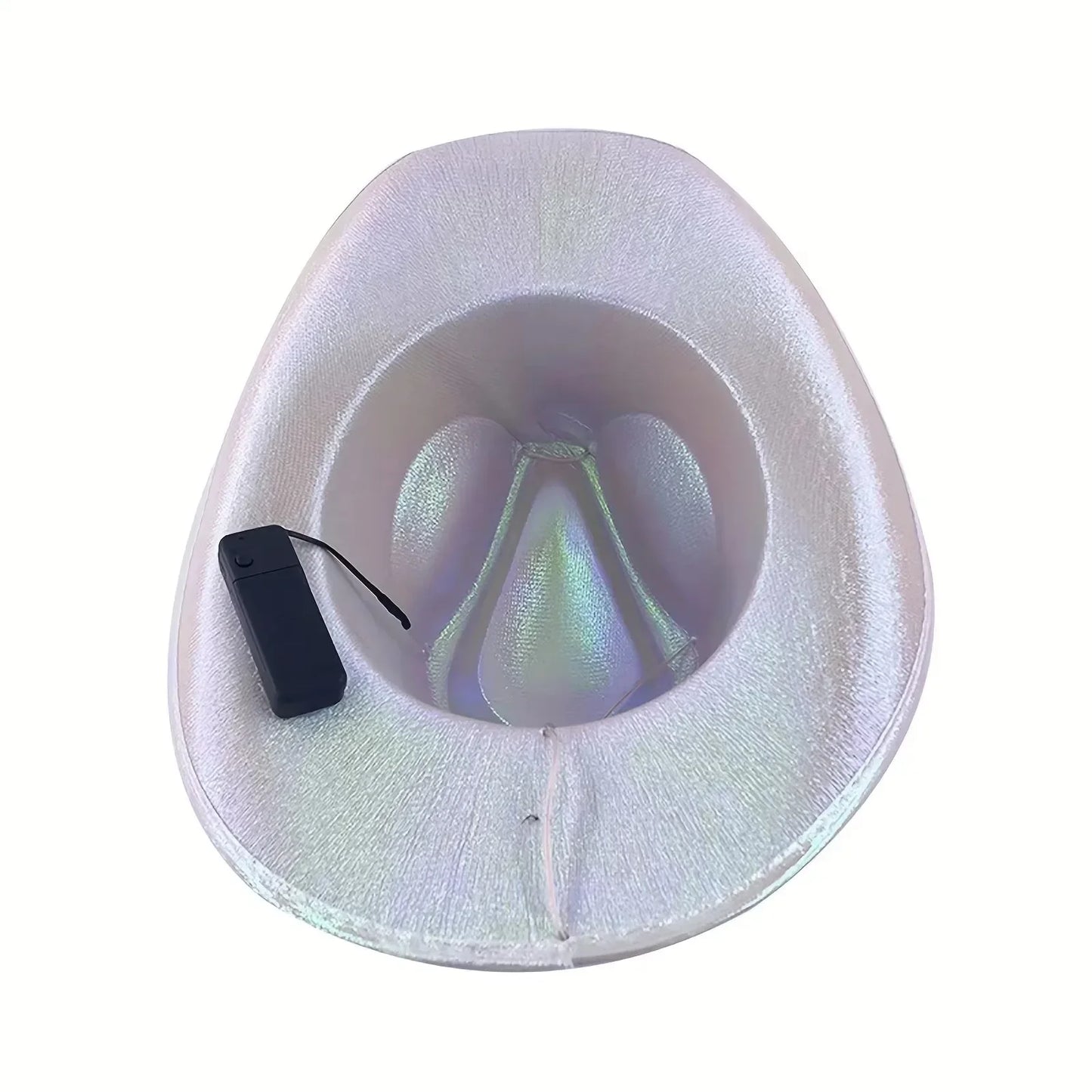 LED Light Up Cowboy Hat for Party Pearlescent Western