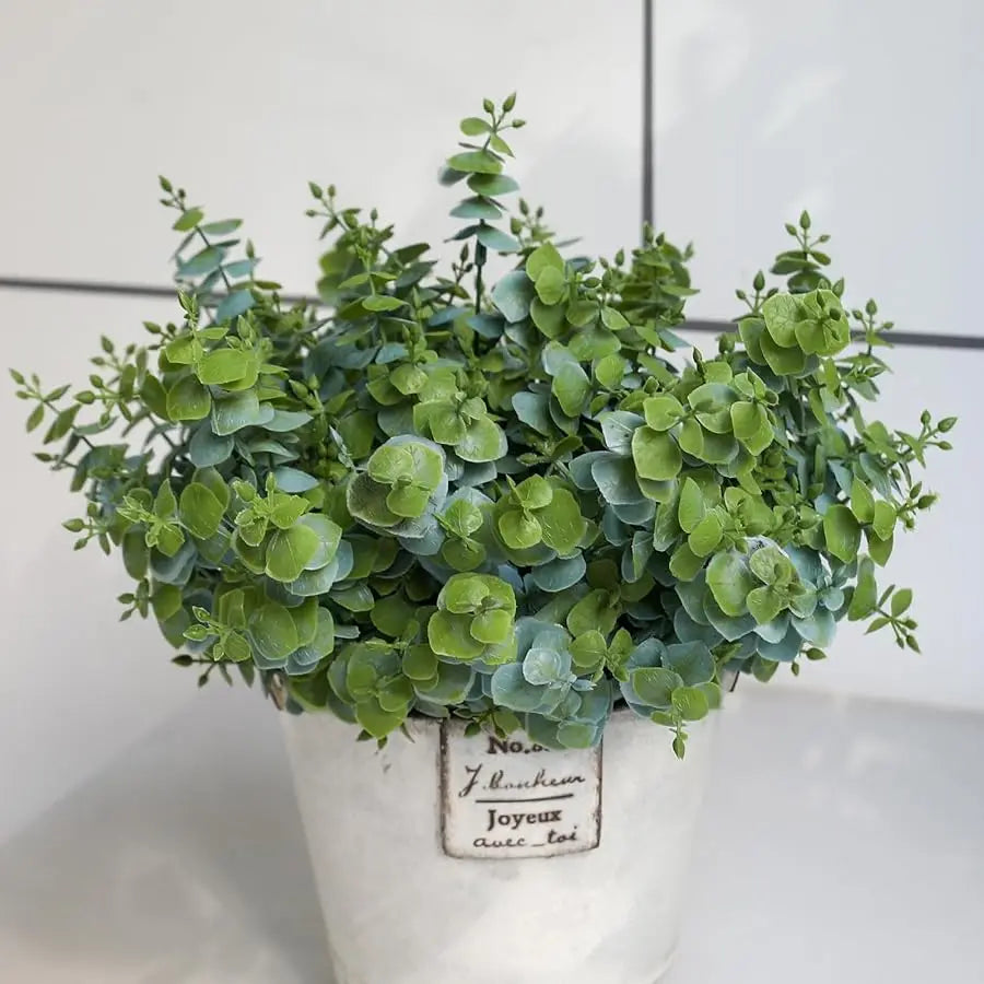 XMSJ Artificial Fall Leaves Boxwood 8-Piece Outdoor Garden Decor