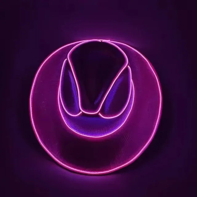 LED Light Up Cowboy Hat for Party Pearlescent Western