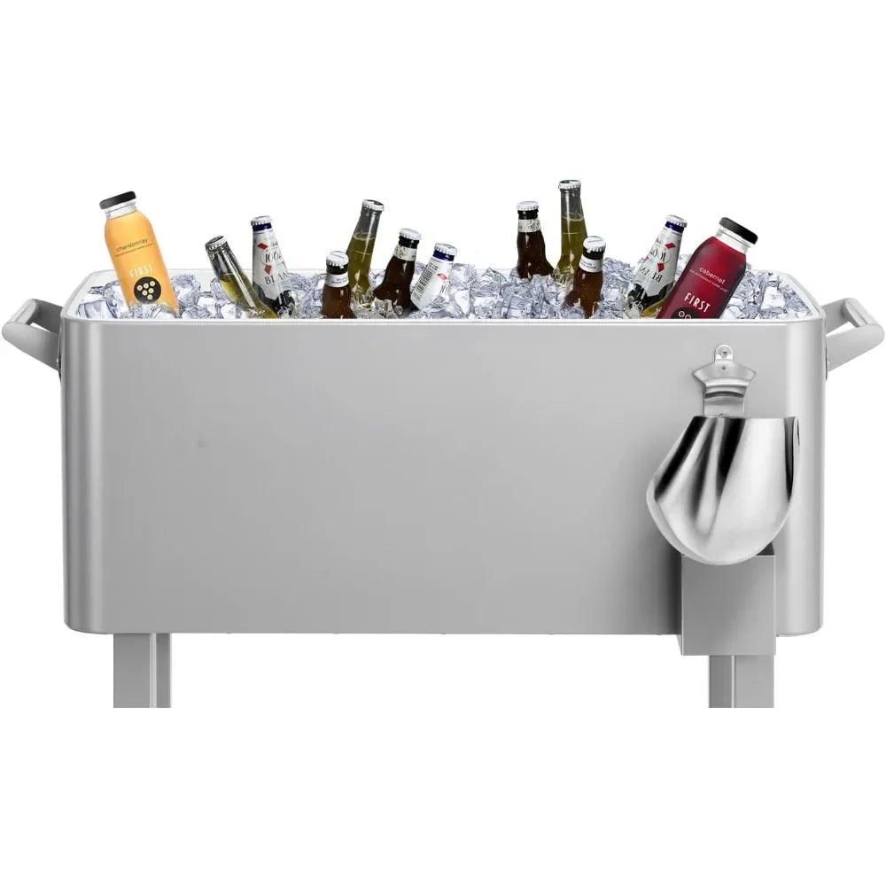 ANGDUO Rolling Ice Chest Cooler Cart For Patio Parties