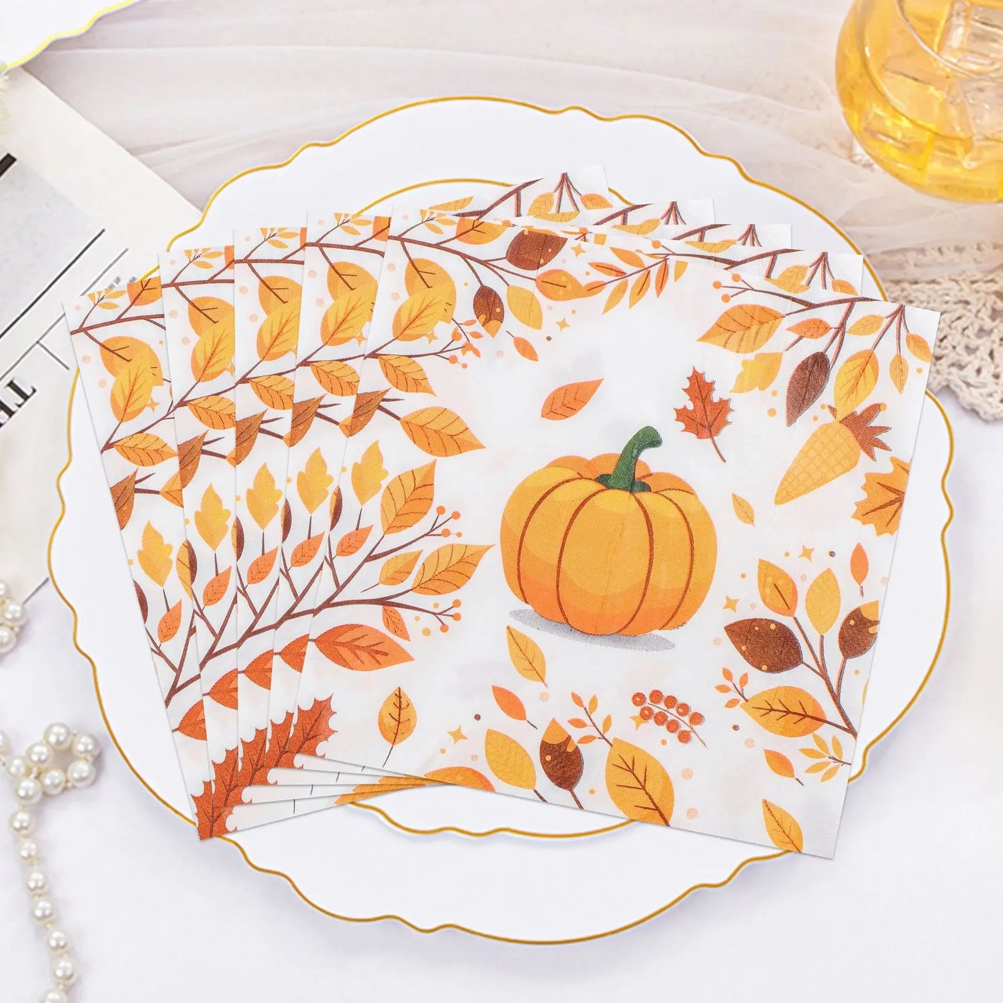 Autumn Maple Leaf Thanksgiving Napkins