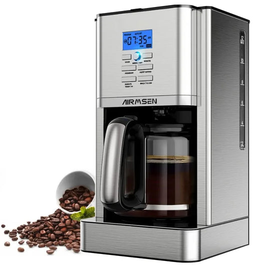 Airmsen 12 Cup Stainless Steel Programmable Coffeemaker