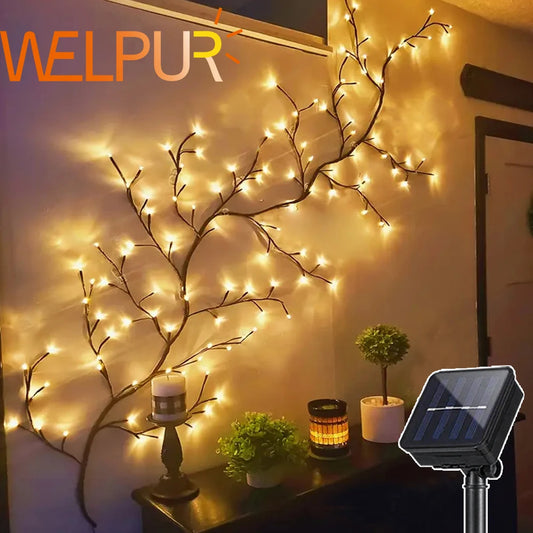 WELPUR Solar Tree String Lights 96 LED Waterproof Garland