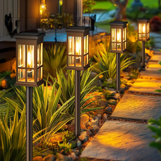 KPSTEK Solar Pathway Lights Pack Patio Sidewalk Outdoor